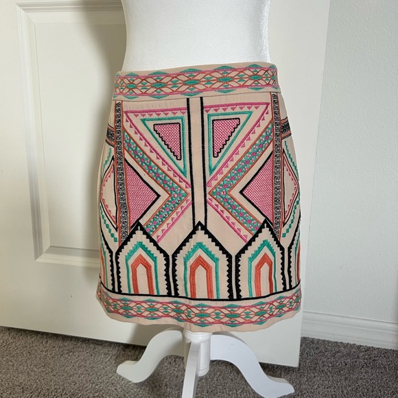 Champagne & Strawberry Dresses & Skirts - NWT Champagne and Strawberry Embroidered Mini Skirt Small Flaw